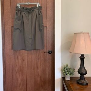 Paper bag waist midi skirt